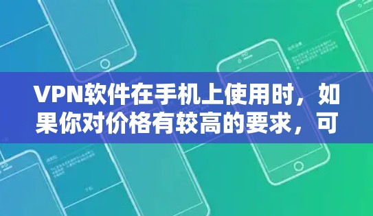 VPN软件在手机上使用时，如果你对价格有较高的要求，可以选择一些免费的VPN软件，这样可以节省一定的费用。以下是几种免费VPN软件的推荐，供你选择