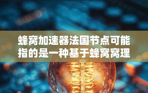 蜂窝加速器法国节点可能指的是一种基于蜂窝窝理论的加速服务器或加速工具。蜂窝窝是一种基于计算能力的协议，用于在多设备之间进行数据交换和加速。法国节点可能指在法国地区的加速服务器或加速工具